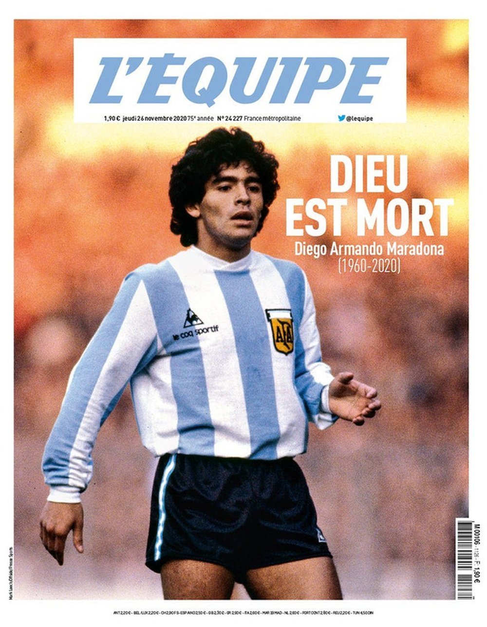Storica copertina dell'Equipe. L'EQUIPE
