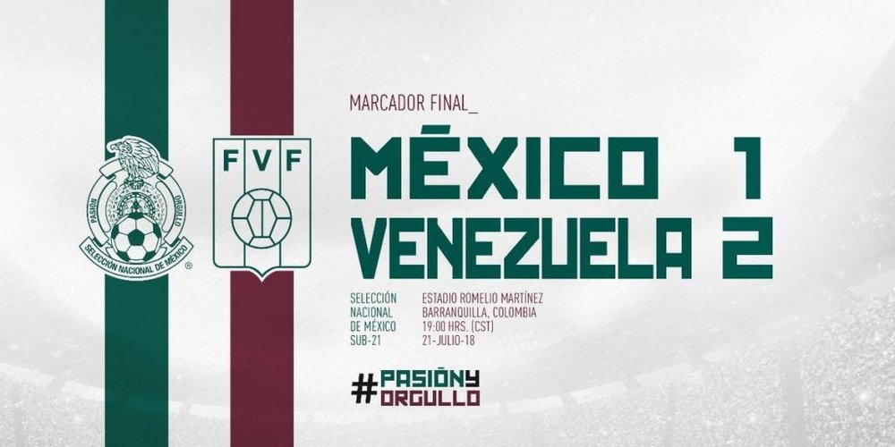 México perdió ante Venezuela. Twitter/miseleccionmx