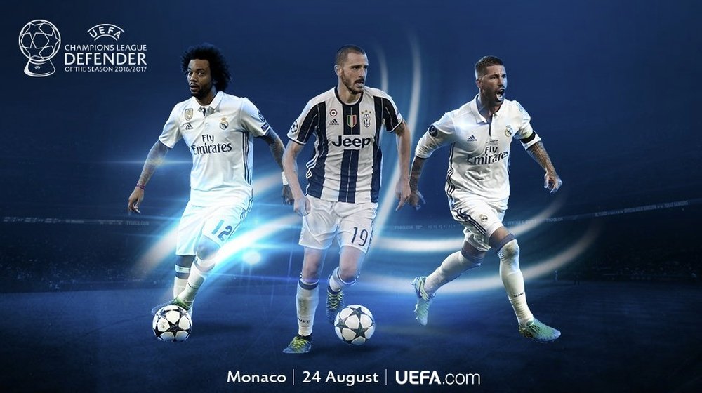 The three candidates for the best defender of the 2016/17 Champions League. Twitter/UCL