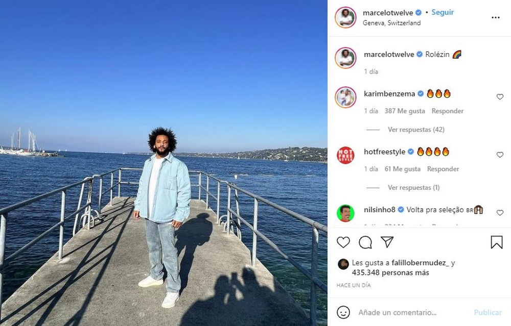 Marcelo publicó una foto de su viaje a Ginebra, Suiza. Instagram/marcelotwelve