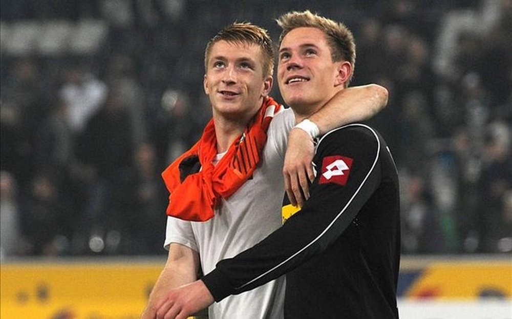 Reus y Marc-André Ter Stegen, cuando compartían equipo en el Borussia Mönchengladbach. AFP