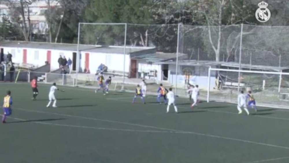 Marcos Moraga imitó al mítico madridista. Captura/RealMadrid