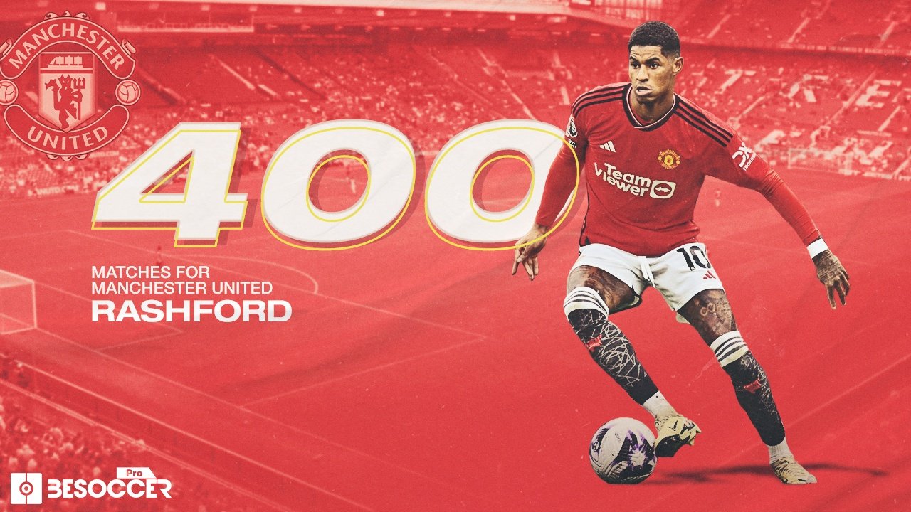 Marcus Rashford reached the iconic figure of 400 appearances as a Red Devil. BeSoccer