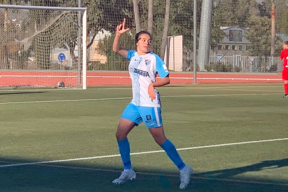 María Ruiz marcó el primer gol del partido. Twitter/MalagaCFemenino