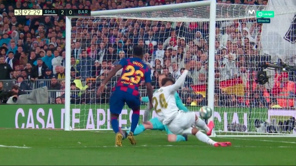 Mariano solo había jugado 14 minutos en la Supercopa. Captura/Movistar