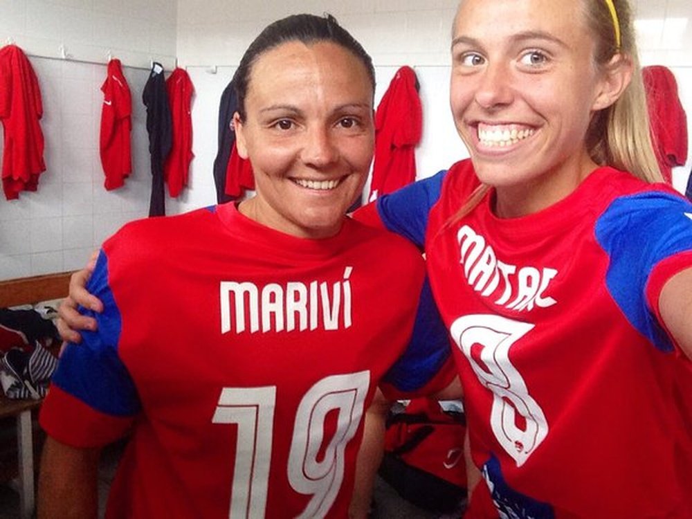 Mariví y Maitane, jugadoras del Levante Femenino. LevanteUDFemenino