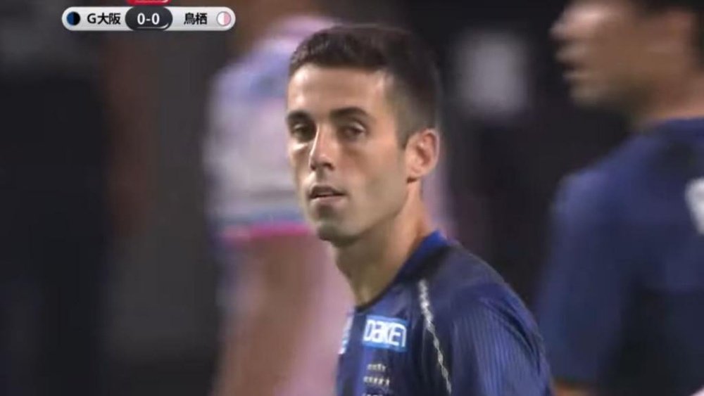 Susaeta debutó con el Gamba Osaka. Captura/DAZN