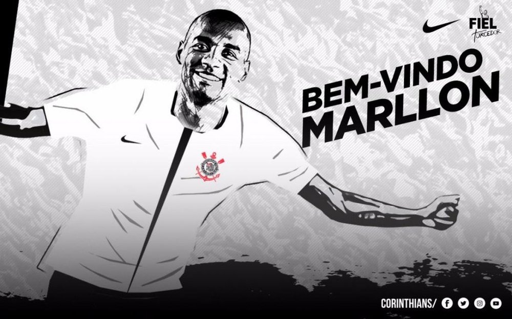 Marllon, o novo jogador do 'Timão'. Twitter/Corinthians