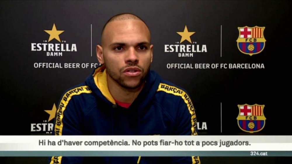 Martin Braithwaite sees his future at Barcelona. Screenshot/TV3