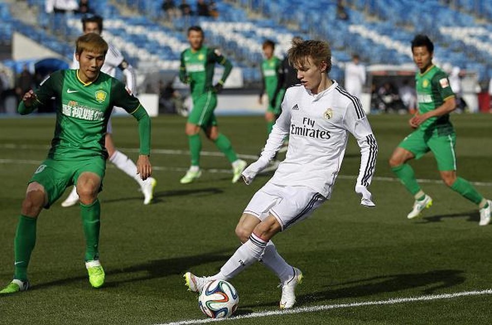 Martin Odegaard, en un encuentro del Real Madrid Castilla. Twitter