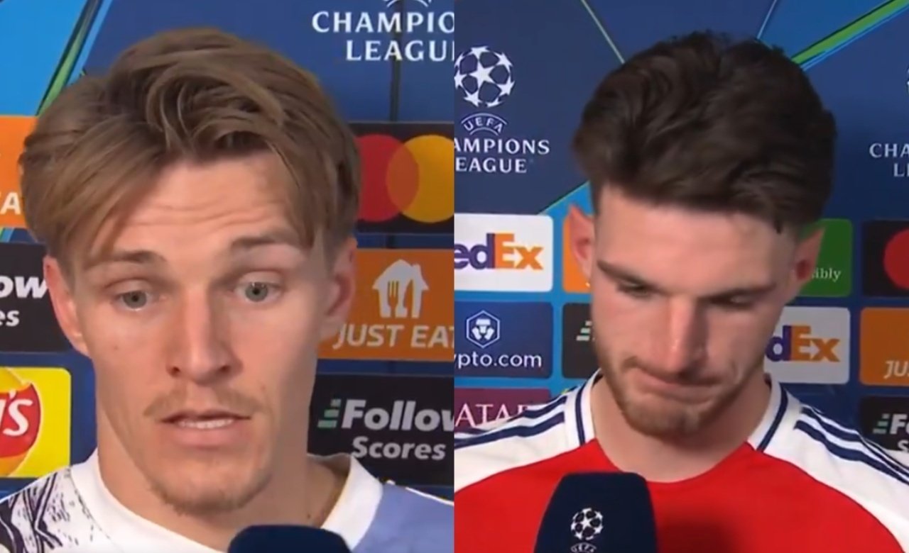 Odegaard y Rice hablaron con la prensa. Capturas/TNTSports