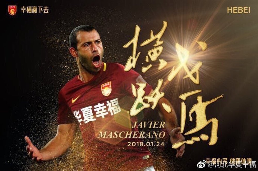 Mascherano quitte l'Europe. Hebei