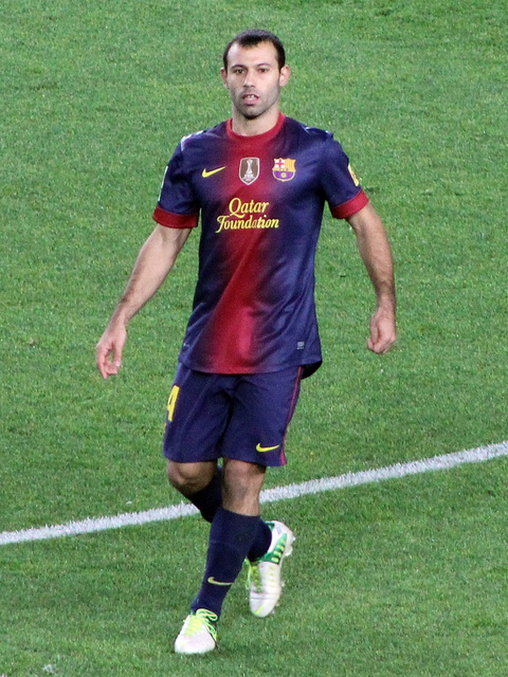 Mascherano, centrocampista argentino del FC Barcelona. Wikipedia.