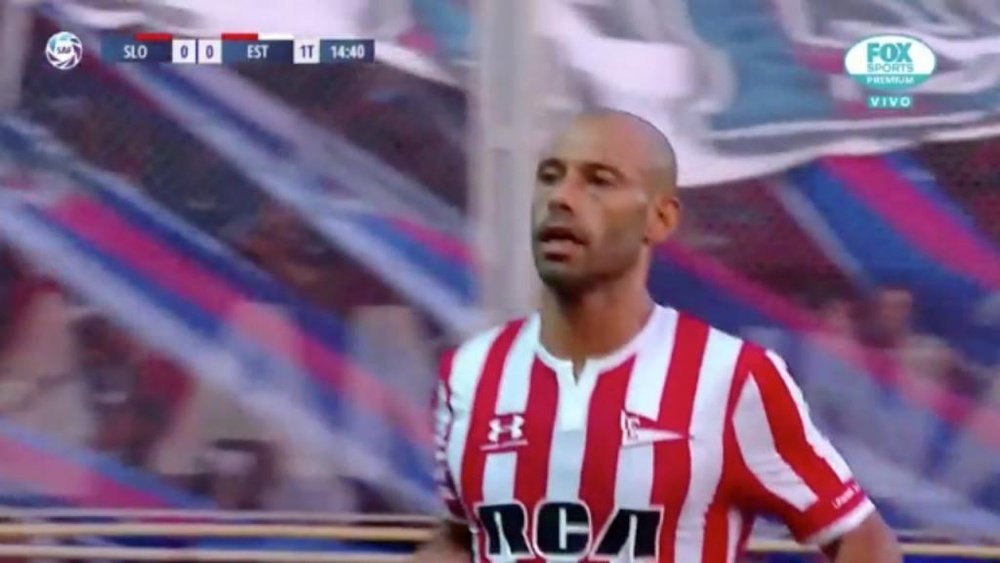 Javier Mascherano estreou neste sábado com o Estudiantes de La Plata. Captura/FOXSports