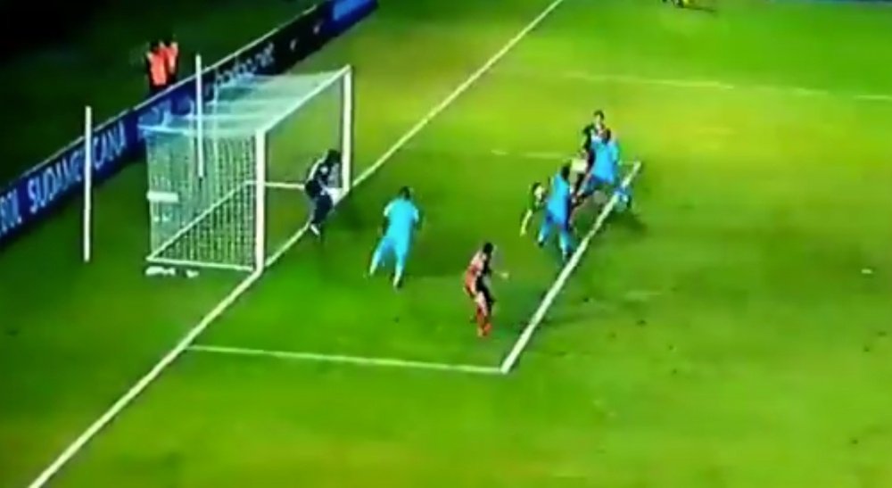 Mastriani marcó el 0-1 para Boston River. Captura/FoxSports