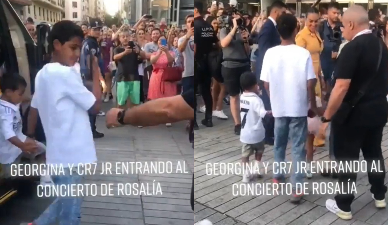 Una señal? Hijo de Cristiano Ronaldo asistió a un show de Rosalía y su  camiseta abrió un debate