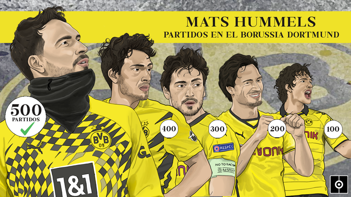 Hummels llega al medio millar de partidos en el Borussia Dortmund