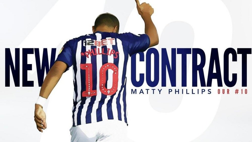Phillips has signed a new deal at WBA. Twitter/WBA