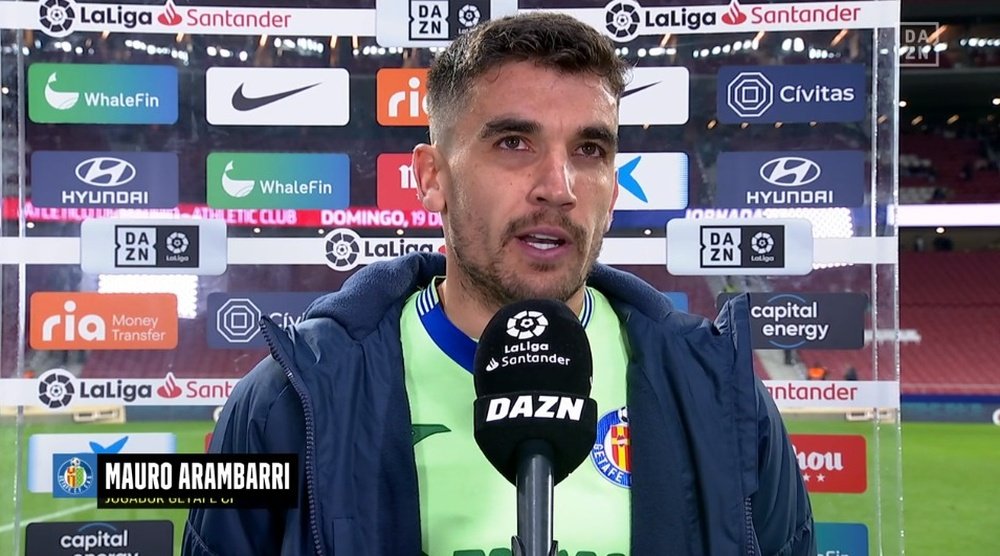 Arambarri habló tras el partido. Captura/DAZN
