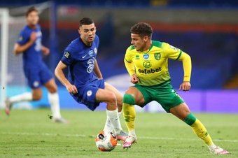 Aarons (R) has a contract with Norwich City until 2024. AFP