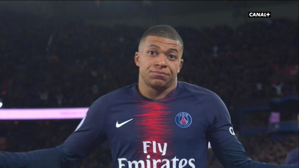 Mbappé a inscrit le premier but parisien. Captura/Canal+