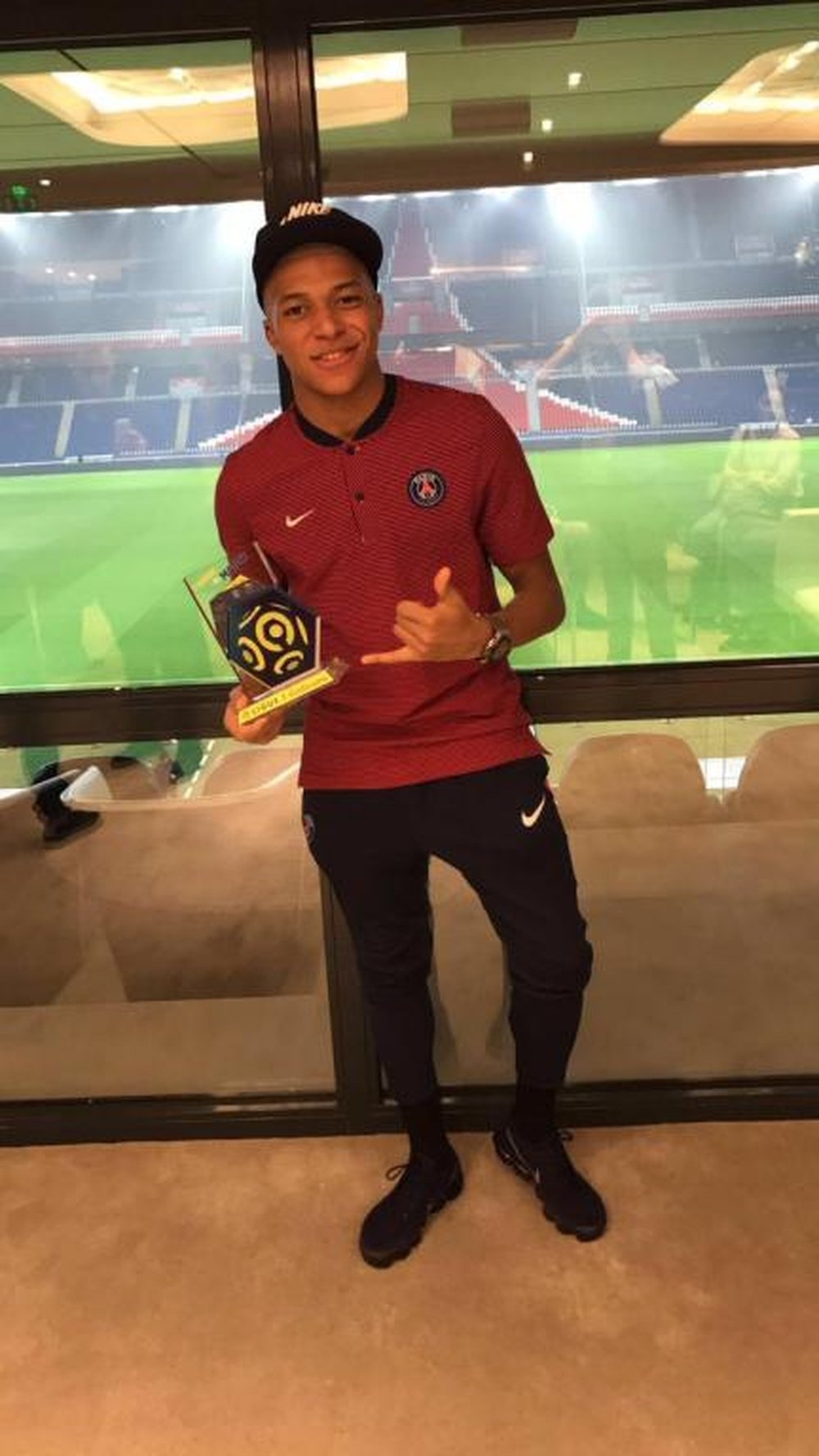 Mbappé fue elegido el mejor jugador del PSG-Caen. Twitter/KMbappe