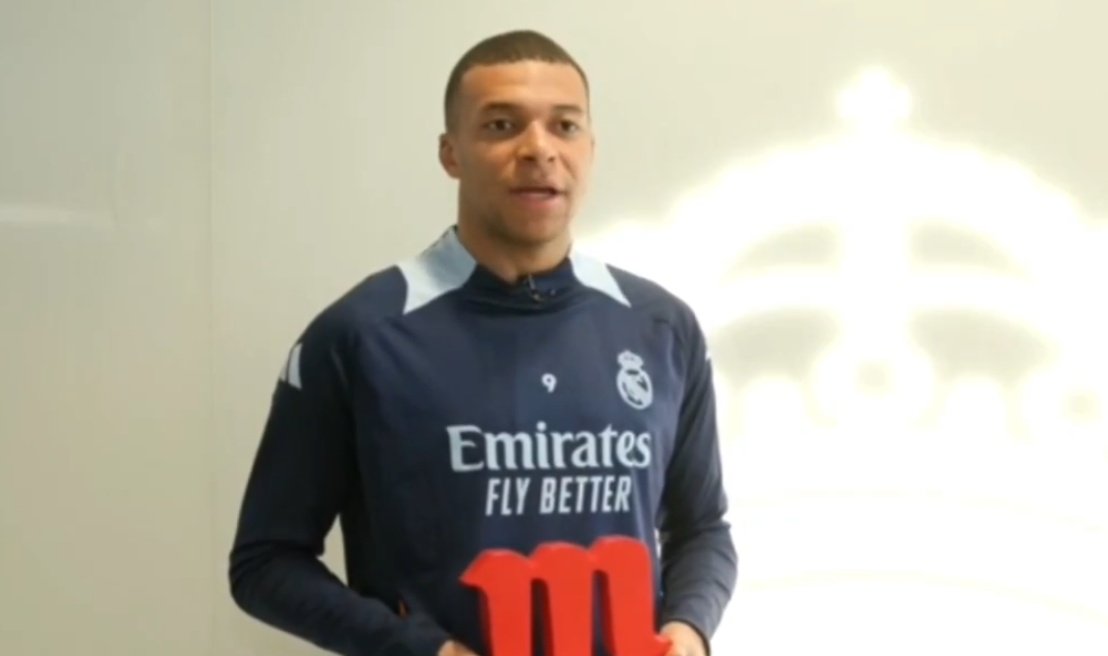 Mbappe was named La Liga's best player in January. Screenshot/RealMadrid