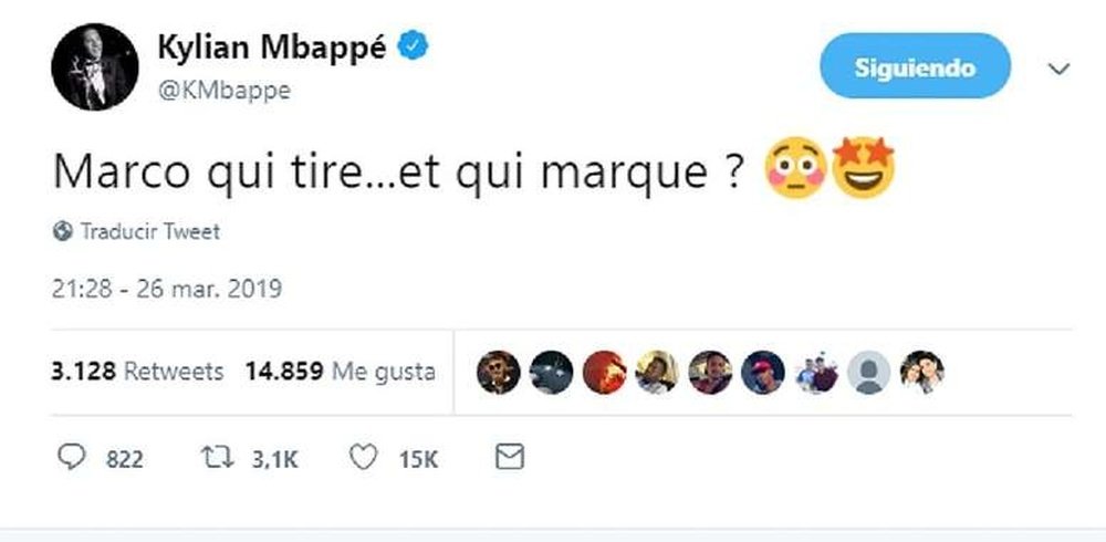 Mbappe makes fun of Verratti. Screenshot/Twitter/KMBappe