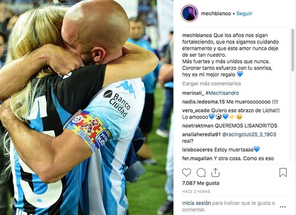 Mechi Blanco confirmó su relación con Lisandro López. Instagram/MechiBlanco