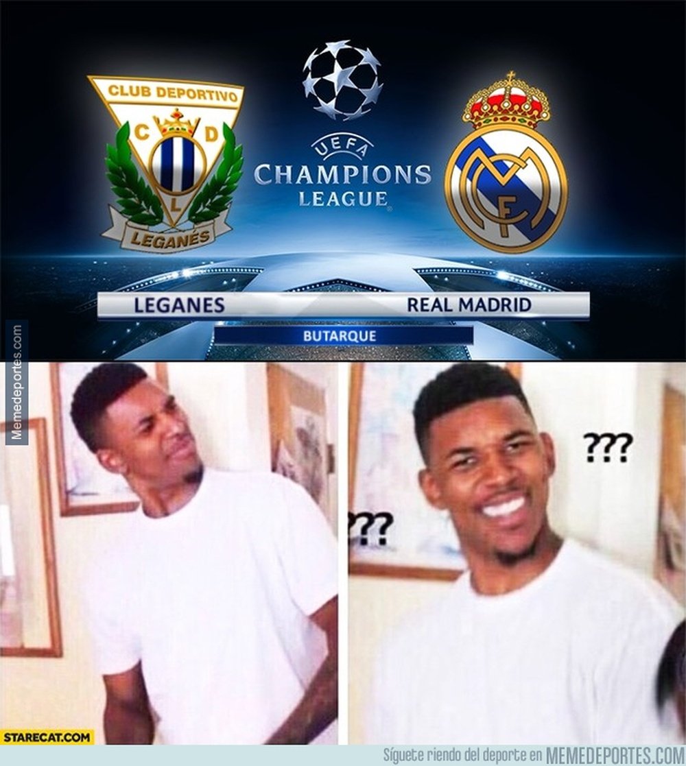 El Leganés-Madrid, en un día Champions. MemeDeportes
