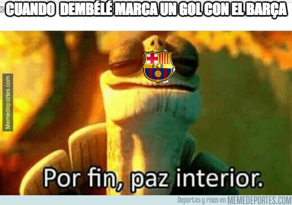 Dembélé marcó el segundo gol del Barça. MemeDeportes