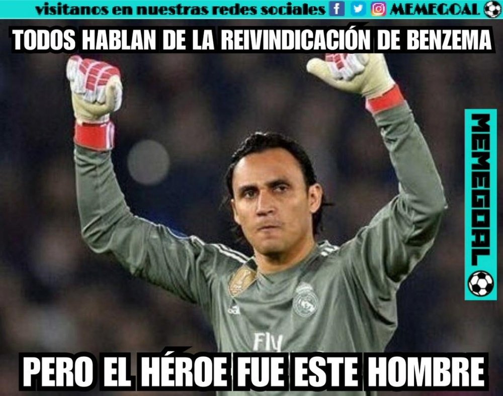 Keylor Navas siempre aparece. MemeGoal