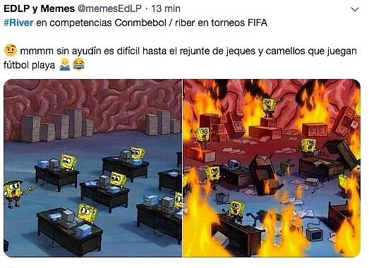 'Meme' sobre el River Plate-al Ain. Twitter/tomii