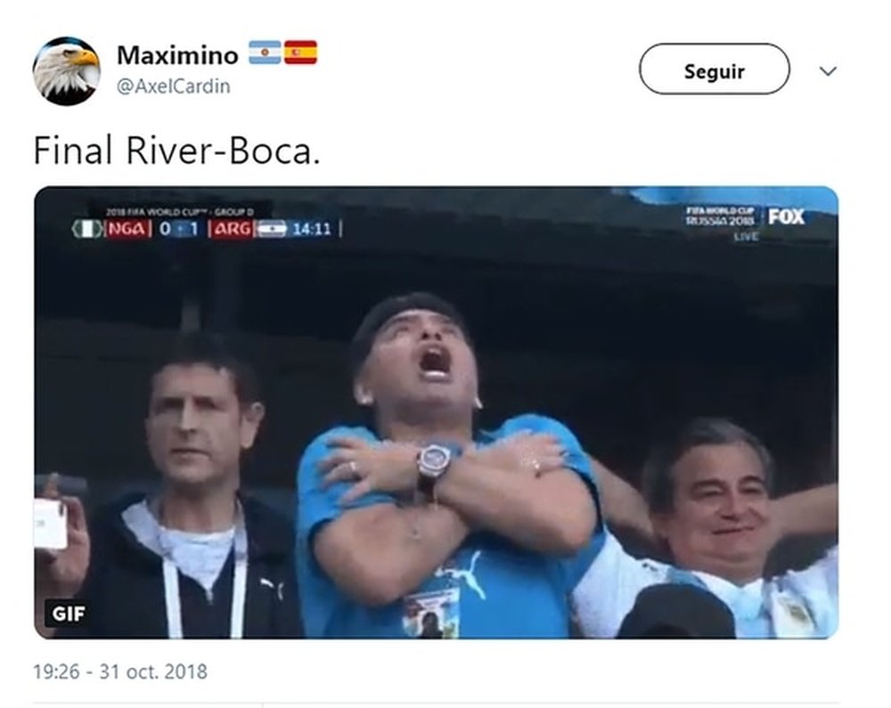 El duelo entre Boca y River protagonizó los 'memes'. Twitter