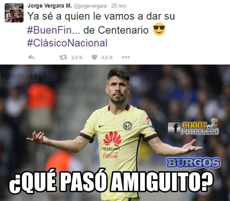 Oribe Peralta encabezó los memes del Chivas-América en las redes sociales. Twitter