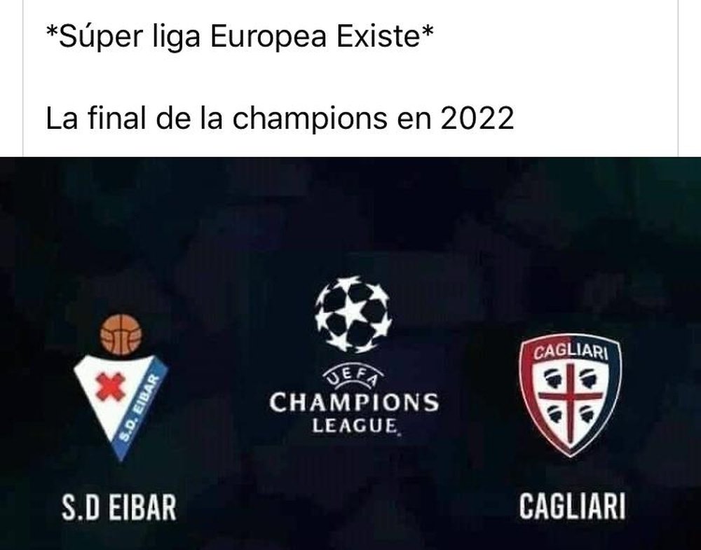 Los mejores memes del nacimiento de la Superliga Europea. Twitter/GzuzM