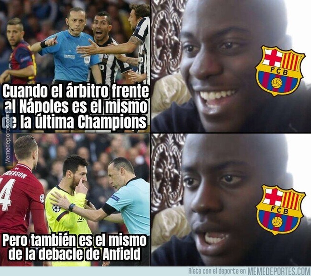 Los mejores memes del Barça-Nápoles. MemeDeportes