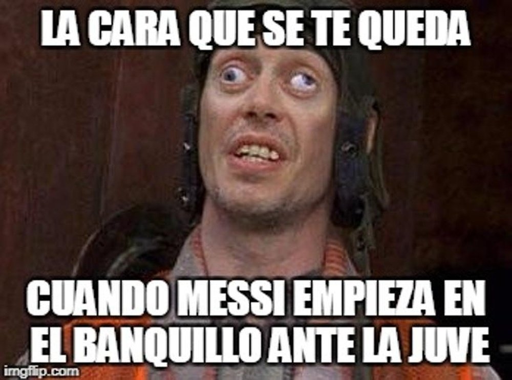 Messi fue suplente ante la Juventus de Turín. Imgflip