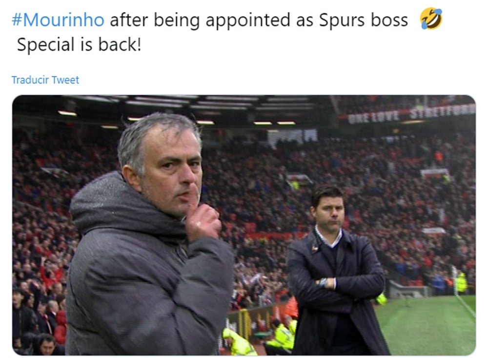 Las redes se llenaron rápidamente de memes sobre la vuelta de Mourinho. Twitter/SabeloSabby