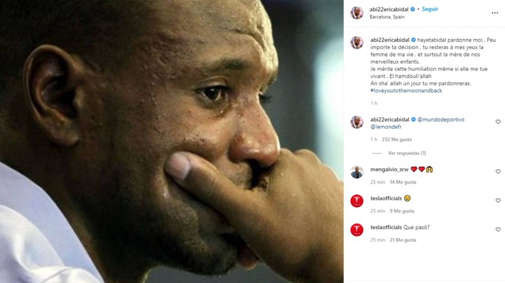 Eric Abidal sort du silence et présente ses excuses à sa femme. Instagram/abi22ericabidal