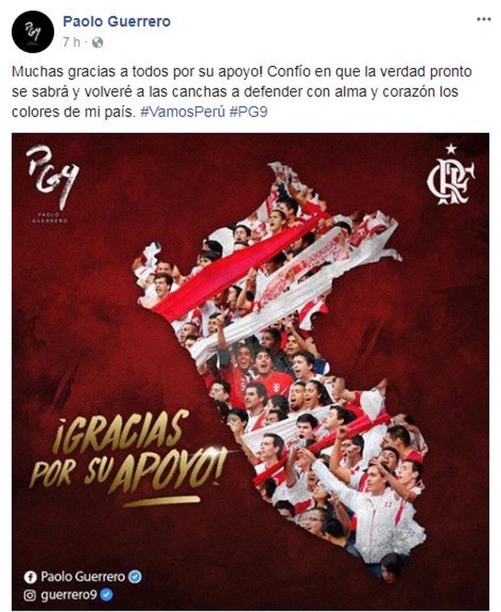 Paolo Guerrero compartió sus emociones por las redes sociales. Facebook/PaoloGuerrero