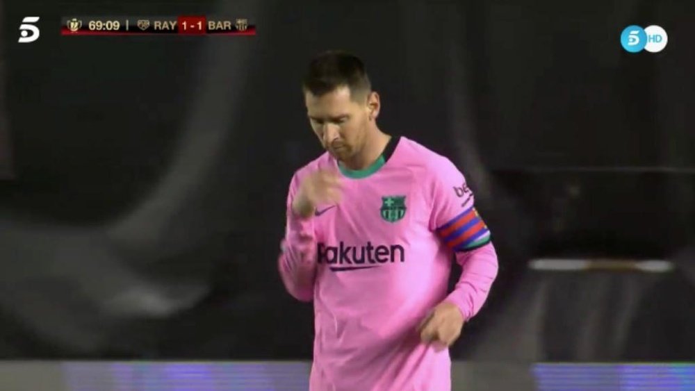 Salvador Messi: Griezmann dejó a placer el empate al rosarino. Captura/Telecinco