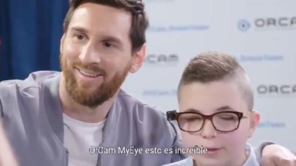 Messi, impactado por la startup israelí. Captura/MyEye