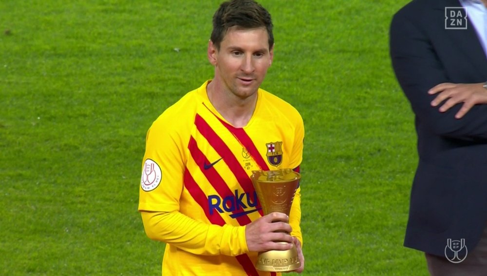 Messi fue designado MVP de la final. Captura/DAZN
