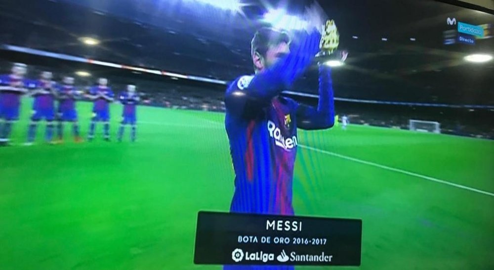 Messi's fourth Golden Shoe. MovistarPartidazo
