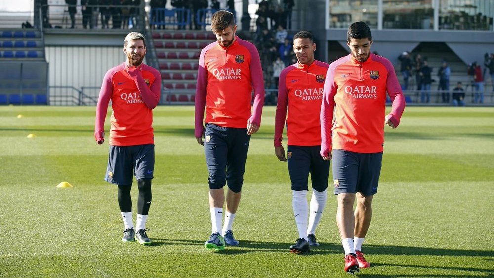 Messi, Piqué, Neymar e Luis Suárez começarão suas férias o 19 de dezembro. AFP