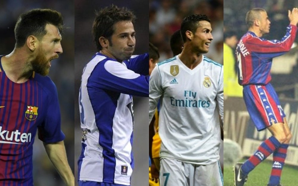 Messi, Tamudo, Cristiano y Luis Enrique, entre los que han marcado a más equipos.