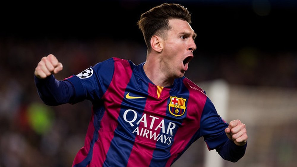 Messi celebra un gol con el FC Barcelona. FCBarcelona