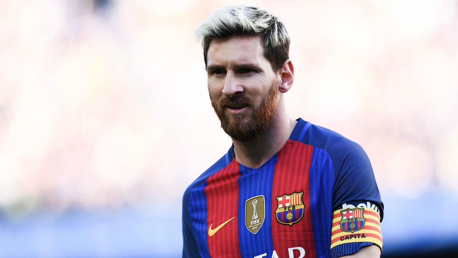 Messi celebrating a goal. Goalserve