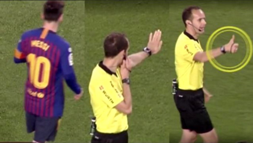 El VAR miraba si le habían hecho penalti y Messi dijo que no. Captura/Cuatro